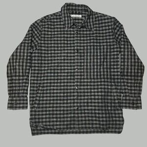 Acne Studios Men's Xl Check Overshirt Grey Black Thick Material Shacket